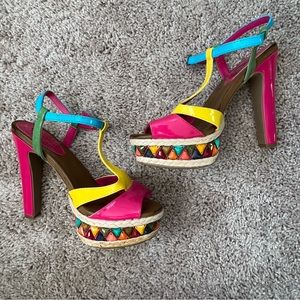 Kenneth Cole Unlisted colorful studded platform high heels